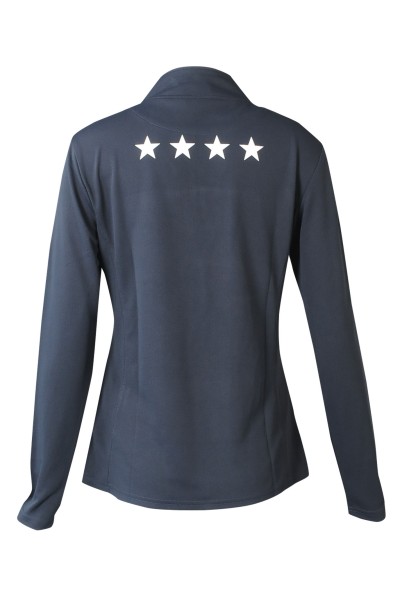 W215  Design half-breasted zipper long sleeve corporate collar printing logo embroidered logo knitted baby clothes women's sweatshirt back view